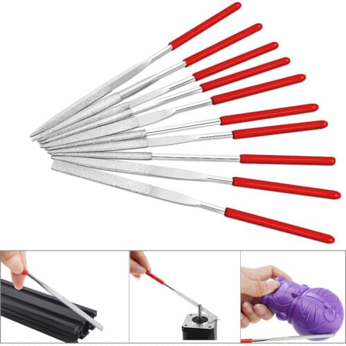 3D Printer Accessories 10 PCS Mini 140*3mm Needle File Set Diamond File Kit Suitable For Ceramic Glass Gem Stone Hobby Crafts