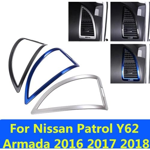 Side outlet outlet cover decorative side vent sticker car vent cover Panel frame For Nissan Patrol Y62 Armada 2016 2017 2018