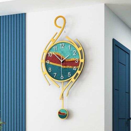Pendulum Large Wall Clock Luxury Creative Modern Design Living Room Art Wall Clock Nordic Reloj Pared Home Decoration DL60WC