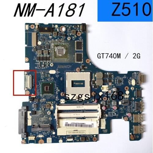 For Lenovo Z510 laptop motherboard AILZA NM-A181 motherboard 90004479 SR17E GT740M / 2G shipped after complete function