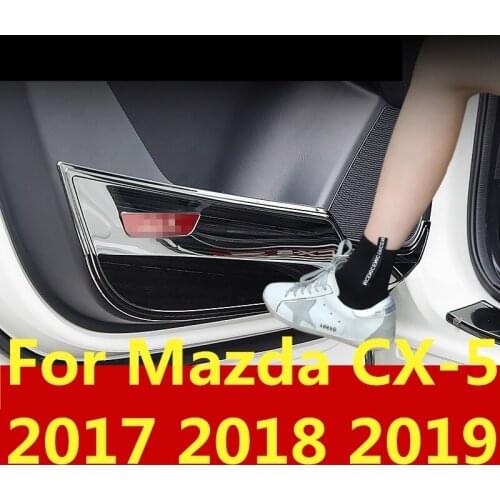 For Mazda CX-5 CX5 CX 5 2017-2019 Stainless Steel Interior Anti-kick Pad Protective Sticker Accessories Interior decoration