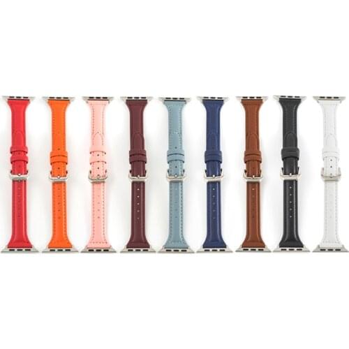 Double-sided first layer leather strap substitute Apple Watch 38mm 42mm series accessories unisex pin buckle