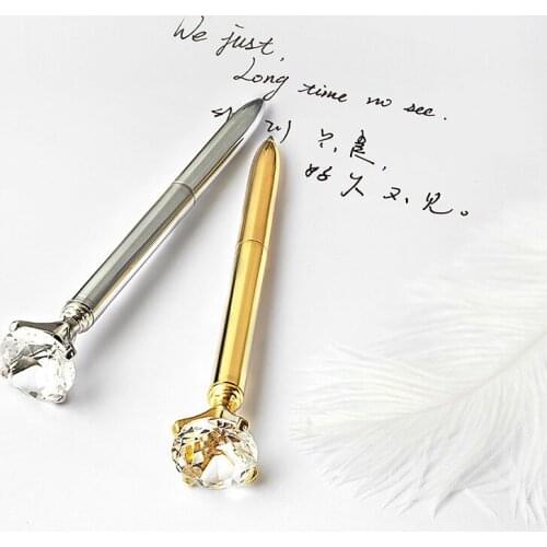 Creative Gifts Gold Crystal Pen Queen Scepter Ball Pen