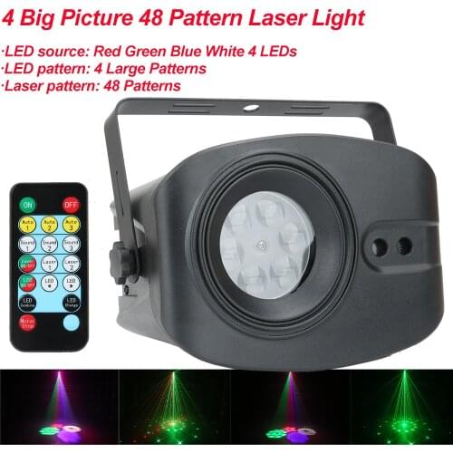 4 Big Picture 48 Pattern RGB Laser Light Disco DJ Lights DMX 512 Party Lighting For Stage Decoration With Music Sound Activated
