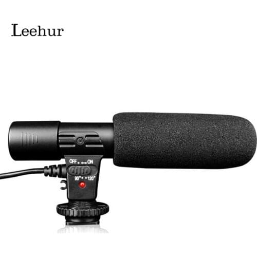 Leehur Condenser Professional Microphone Camera Recording Microphone 3.5mm Wired Stereo Digital Microphone microfono condensador