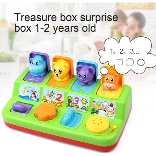 Cute Cartoon Animal Shape Peekaboo Pop-Up Interactive Toy with Music Kids Gift