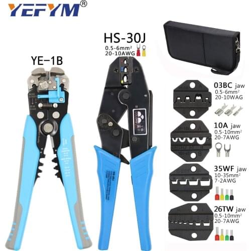 Kit multifunctional ratchet crimping tool professional 0.5-35mm2 crimping pliers wire crimpers pliers HS-30J electrician tools