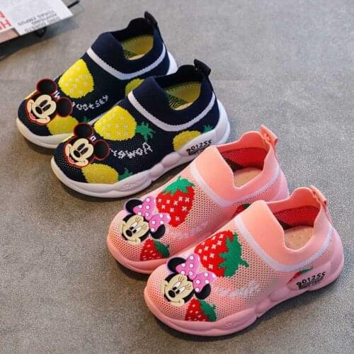Disney Mickey Minnie autumn new childrens toddler soft-soled baby casual shoes girls sports shoes boys shoes jelly shoes