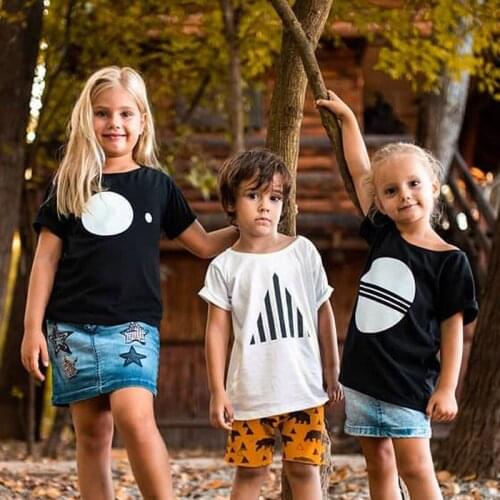 3-8 Years Boys Fall Clothes Letter Pattern T-Shirt for Kids Size Summer Short Sleeves Tees Girl Clothes Fashion Cotton