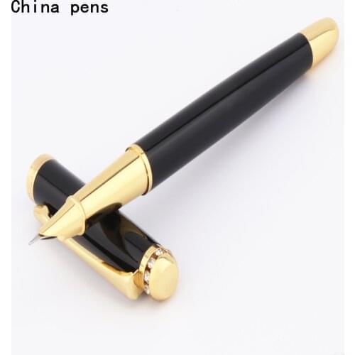 Luxury quality 7050 Diamond hat Black Colour School student office 0.38mm Nib Fountain Pens New