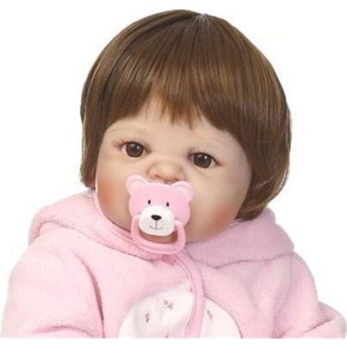 NPK 55-57cm Full Silicone Reborn Boy Sticked Hair Wig 22 inch Silicone Realistic Reborn Baby Dolls Hair Wig DIY Doll Accessory