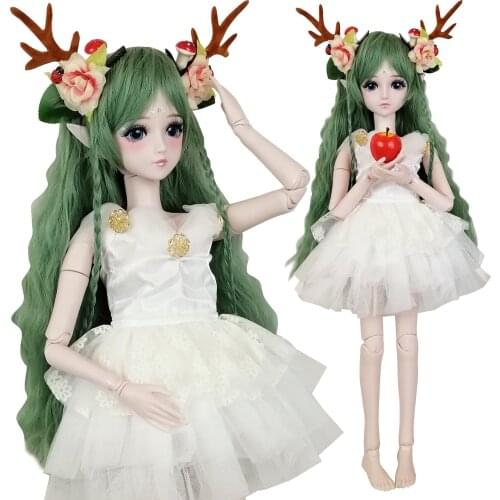 EVA BJD 1/3 BJD Doll SD 60cm 24inch Ball Jointed Dolls Green Deer Spirit Demon Animal Fairy Toy Full Accessories for Girl Gift