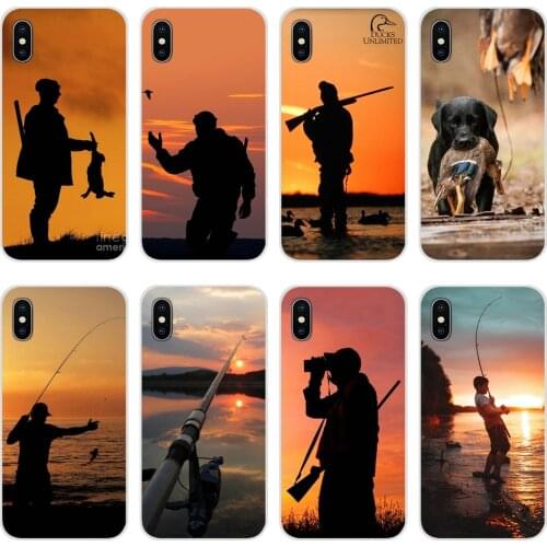 For Samsung Galaxy J1 J2 J3 J4 J5 J6 J7 J8 Plus 2018 Prime 2015 2016 2017 Hunting dog and fishing man Amazing Silicone Skin Case