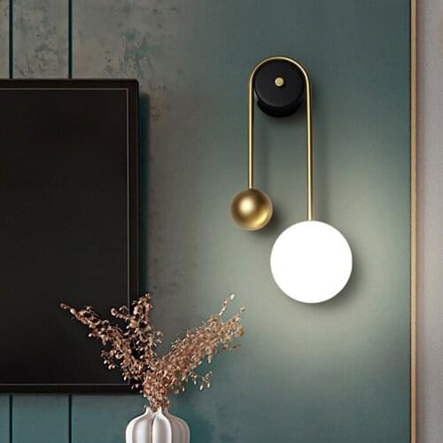 Light in bedroom bedside wall lamp Nordic creative personality study background wall light luxury post-modern aisle wall lamp