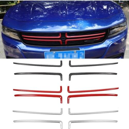 ABS Front Grille Grill Inserts Decoration Trim Cover for Dodge Charger 2015+ Exterior Car Accessories
