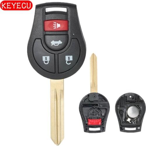Keyecu 10pcs/lot Replacement Case Fob Remote Key Shell 3+1 Button for NISSAN Maxima Altima Sentra Versa