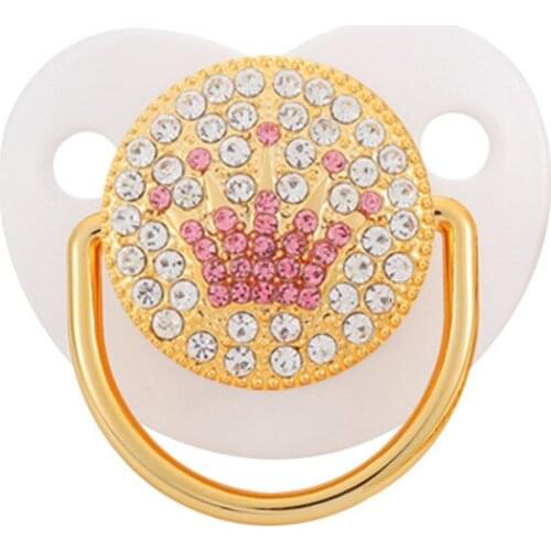 1pcsClassic Bling Classic Rhinestone Color Crown Baby Pacifier/Pacifier/Dummy/Coca/Chupeta Baby Gift Pacifier