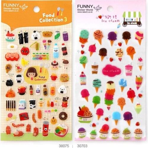 1pack/lot NEW sweet cooking 3D sticker Decoration label DIY funny work Multifunction
