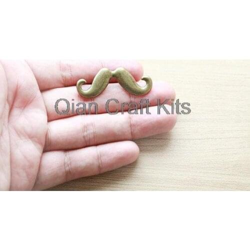 100pcs big zinc Alloy Mustache Shape Connector Charms Antique Bronze Plated Pendant Fit Jewelry