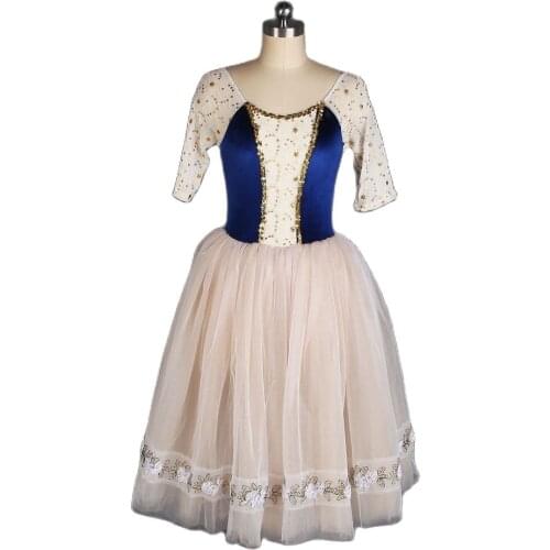 Ballet Costume Women/Girls Ballet Costume Romantic Ballet Tutu Velvet Bodice Mid-length Sleeve Ballet Tutu