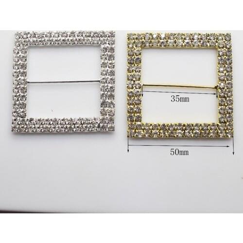 4pcs/Lot 50MM Silver or Gold Square Buckles Supplies Metal Wedding Decoration Diy Manual Accessory Ribbon Fitting Shoe Buckle