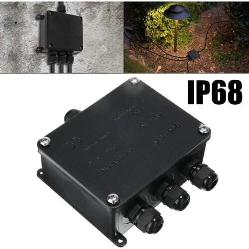 4 Way Underground LED Light Junction Box 3 Port Waterproof Outdoor Electrical Terminal Protection Case Sleeve Cable Connector