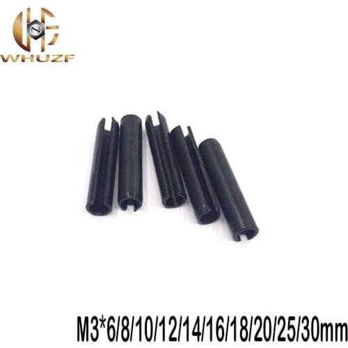 50pcs M3*6/8/10/12/14/16/18/20/25/30mm GB879 Steel Split Spring Dowel Tension Roll Pin Resilient Cylindrical Cotter Pins