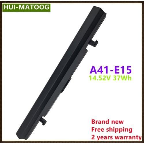A41-E15 Laptop battery for MEDION Akoya P6677 E6435 E6431 Erazer X6601 MD 60111 40058399 E15LS93 4ICR19/65 14.52V 2600mAh 37Wh