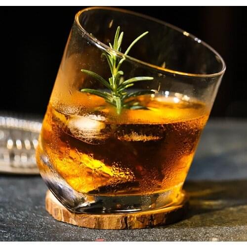 Creative Tumbler Cup Lead-free Glass Water Cup Classical Whiskey Glass Thick Bottom Round Foreign Wine Glass Spirit Glass