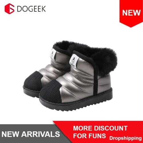 DOGEEK Winter Baby Girls Boys Infant Snow Boots Warm Outdoor Children Boots Waterproof Non-slip Kids Plush Boot Cotton Shoes