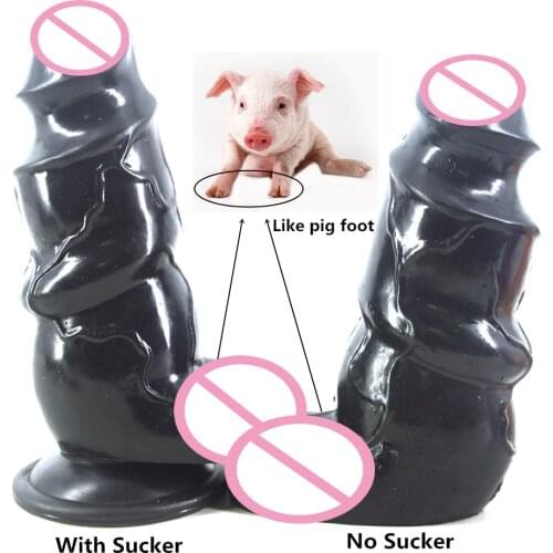 FAAK Big Animal dildo black dildo with suction cup sex products women masturbate toy pussy stimulate sex toys for women sex shop