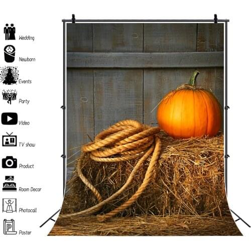 Yeele Baby Portrait Autumn Backdrop Wood Wall Haystack Pumpkin Barn Photography Background Photo Studio Photophone Photographic