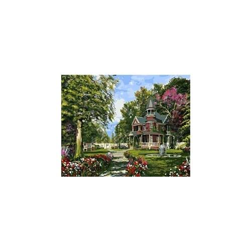 MaHuaf-W572 private garden abstract painting coloring by numbers digital Hand-painted canvas painting