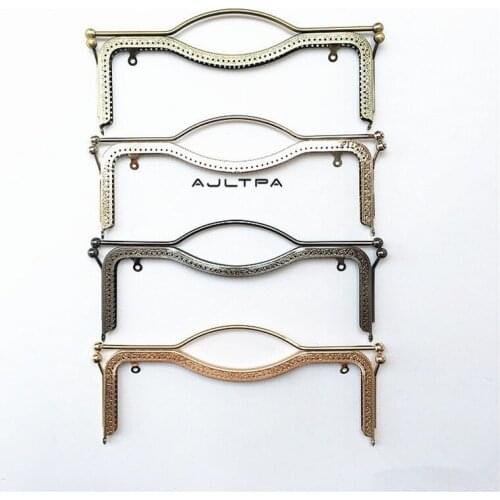 50Pcs New 27.5cm Metal Purse Frame Handmade Kiss Clasp Mouth Gold Package For DIY Handbag Bag Accessorie