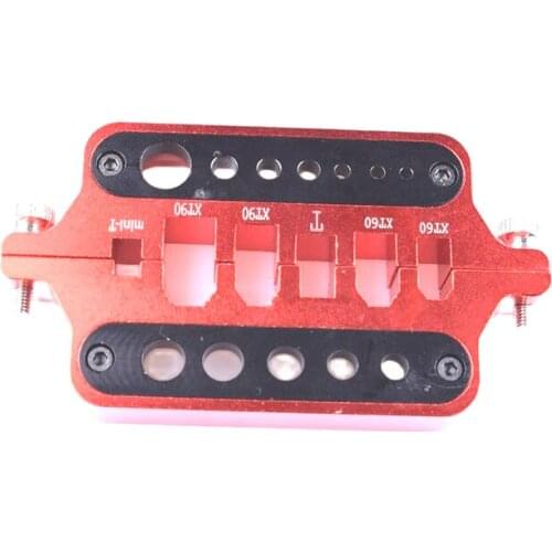 Red Aluminum multifunction soldering jig aid with black thermal insulating layer for XT60 XT90 deans connector