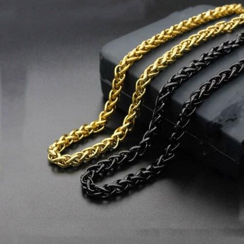 Fashion simple titanium steel plated brooch chain stainless steel plated black keel chain sweater chain jewelry hot sale