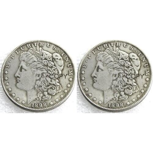 US Coins 1892/1892 Two Faces UNC/Old Color Morgan Dollar copy Coins Silver Plated