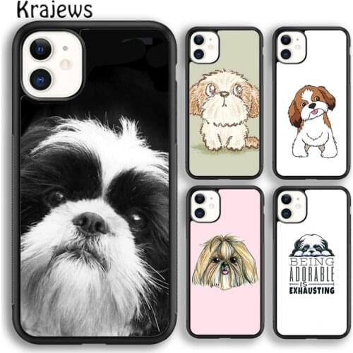 Krajews Cartoon Shih Tzu Dog Soft Phone Case Cover For iPhone 5s 6s 7 8 plus X XR XS 11 12 pro max Samsung Galaxy S8 S9 S10 Plus