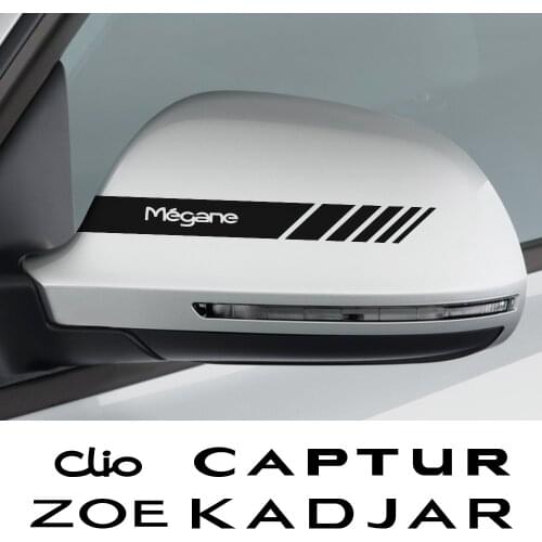 Car Rearview Mirror Cover DIY Stickers For Renault Megane Clio Captur Fluence Kadjar Koleos Laguna Scenic Zoe Auto Accessories