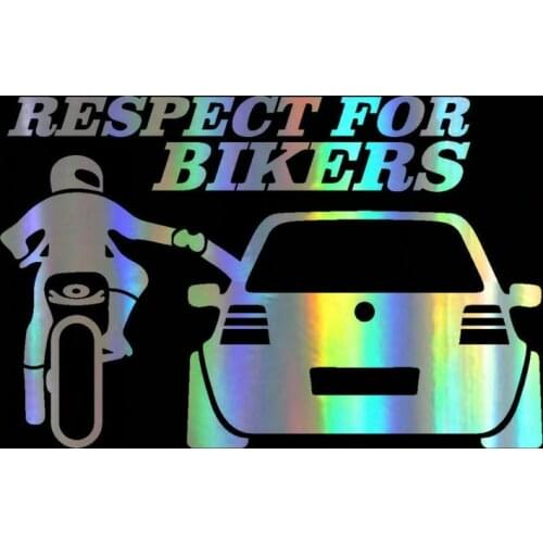 Car Sticker 3D 20*13cm Respect for Bikers Auto Stickers and Decals Funny Motorcycle Car Styling JDM Vinyl Stickers On Car