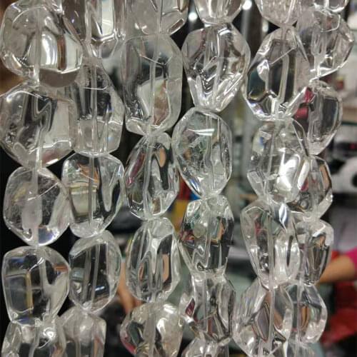 15-17x23-28mm Natural Faceted Freeform White Rock Quartz Beads DIY Loose Beads For Jewelry Making Beads Accessories 15'' Gift