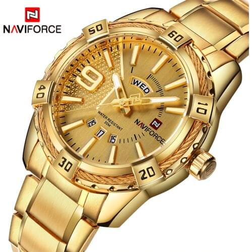 NAVIFORCE Watch Men Top Brand Luxury Fashion Quartz Men’s Watches Full Steel Waterproof Sports Wrist Watch Relogio Masculino