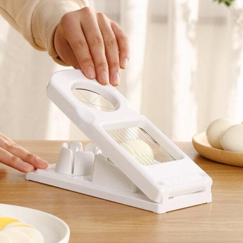 Egg Slicer Dicer For Hard Boiled Eggs Stainless Steel Blades Cutter Tool With Rotating Base Multifunction Kitchen Creative Gadge