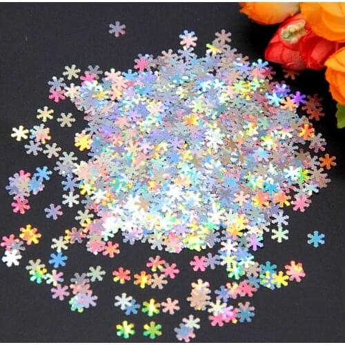 Paillettes PET Ultrathin Sequins 5mm Paillette Snowflake Laser Glitter Sequin Nail Art Body Painting Nail DIY Christmas Decor 8g