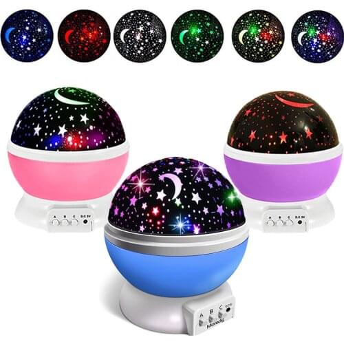 Sky Projector Star Moon Galaxy Night Lights Rotating Projector For Children Kids Bedroom Decor Nursery Night Light LED Baby Lamp