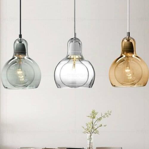Simple Glass Dining Room Pendant Light Flower Shop Glass Pendant Lamp Decorative Home Light Kitchen Lighting Fixture Glass