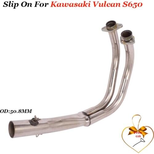 Slip 0N Full Front Connection Pipe Exhaust Pipe Systems For Kawasaki Vulcan S 650 650S S650 Vn650 En650 2015 2016 2017 2018 2019