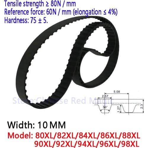 80/82/84/86/88/90/92/94/96/98XL Timing belt 0.39inch(10mm) width Transmission Belts XL Belts Positive Drive CNC Stepper motor