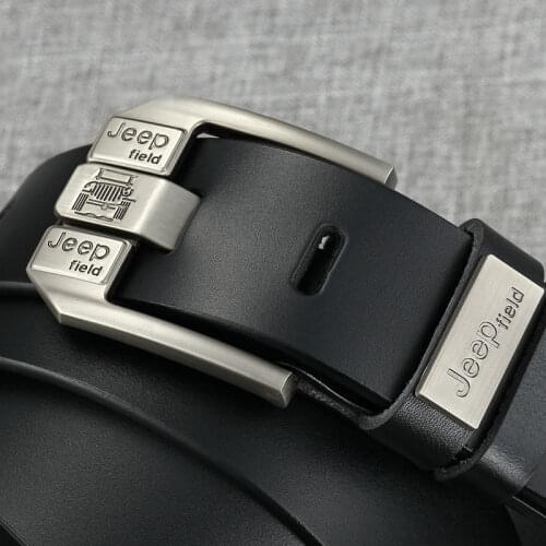 Mens genuine leather luxury brand belt high quality alloy pin buckle mens business retro youth with jeans new belt