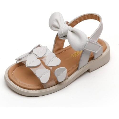 CMSOLO Rome Sandals For Girls Summer Cute Girl Sandal Kids Children Beach Sandals For Girls Black Elegant Flat Bow Shoes Popualr